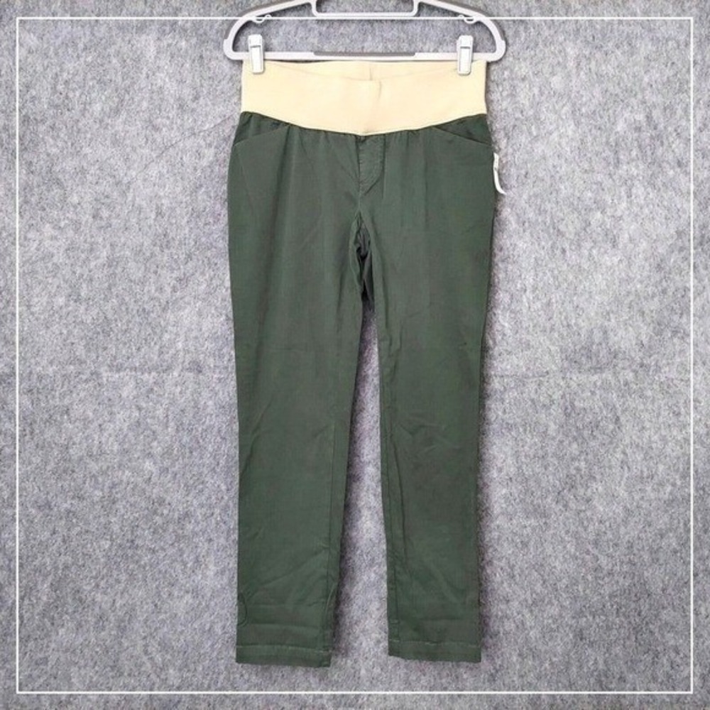 Gap Maternity Pants 0‎ Olive Stretch Belly Panel Chino Casual Everyday Comfort